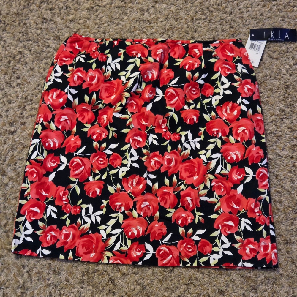 NWT JKLA California Floral Garden Pencil Skirt Womens‎ Size 16